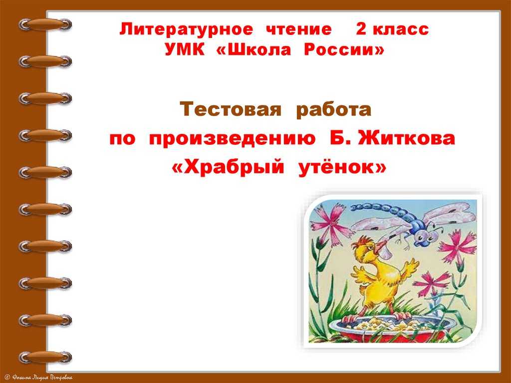 Б. житков. храбрый утёнок