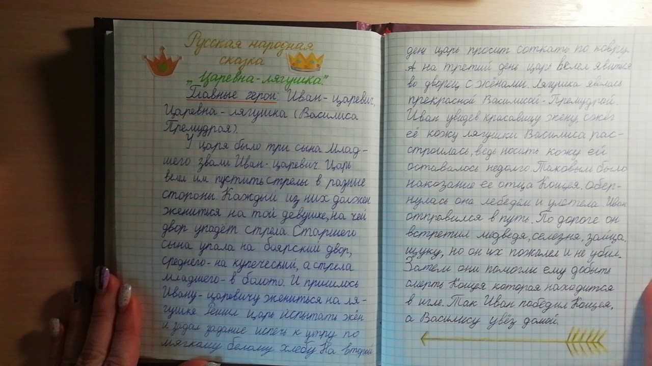 Читательский дневник по сказке «царевна-лягушка»